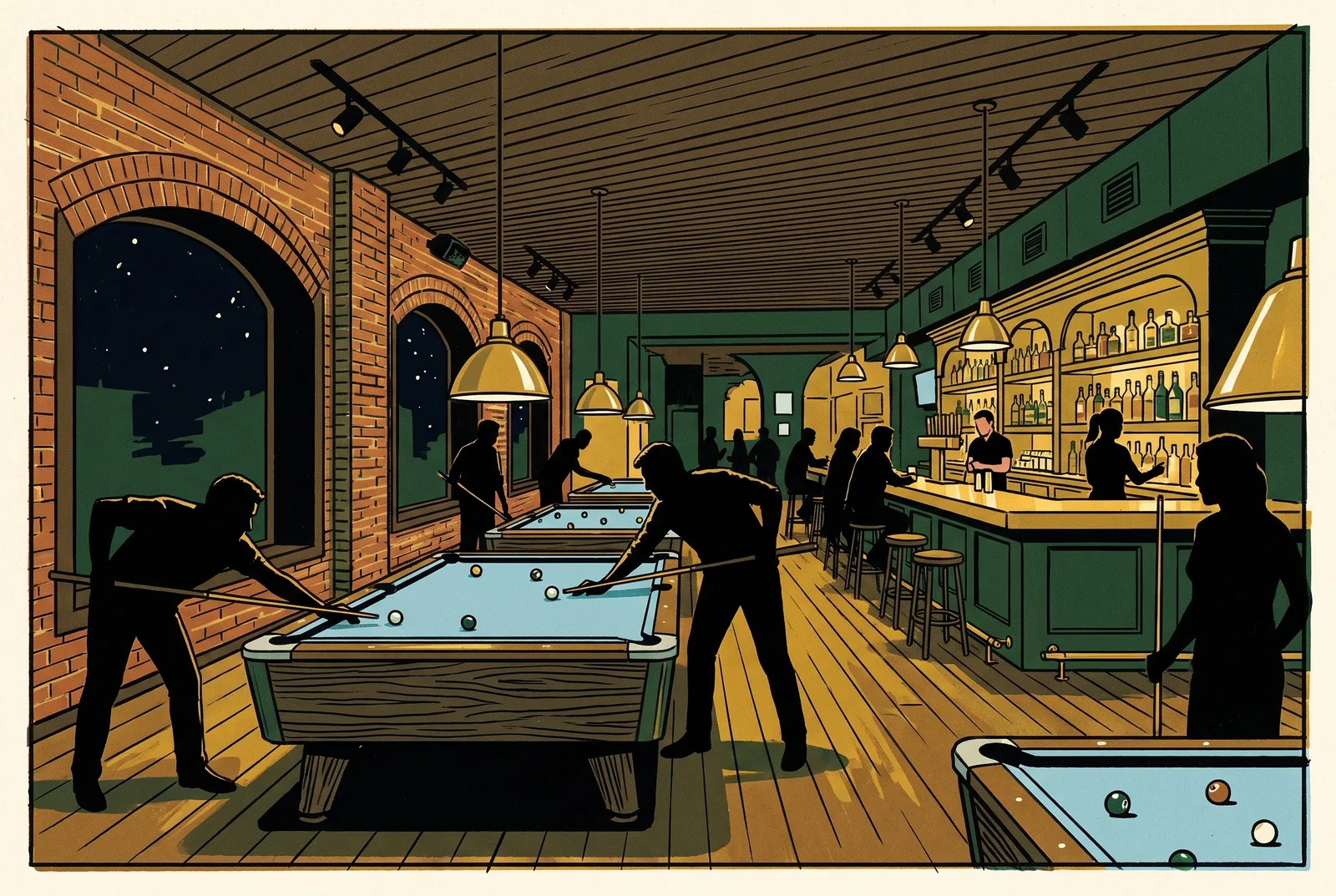Illustration: inside CooperSmith's Brewpub
